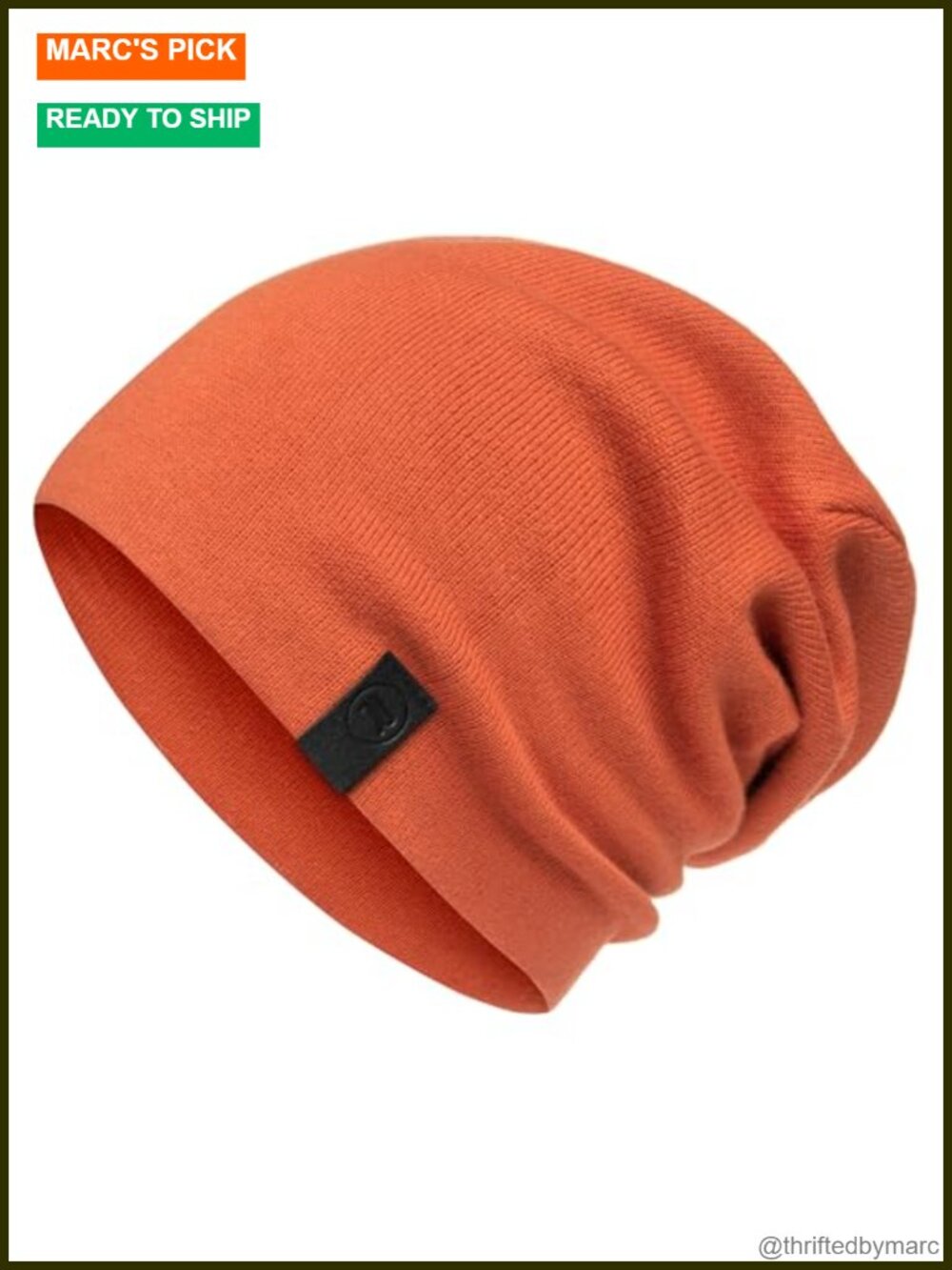 Slouchy Beanie Hat - Fine Knit Cotton Stretchy Hat for Women